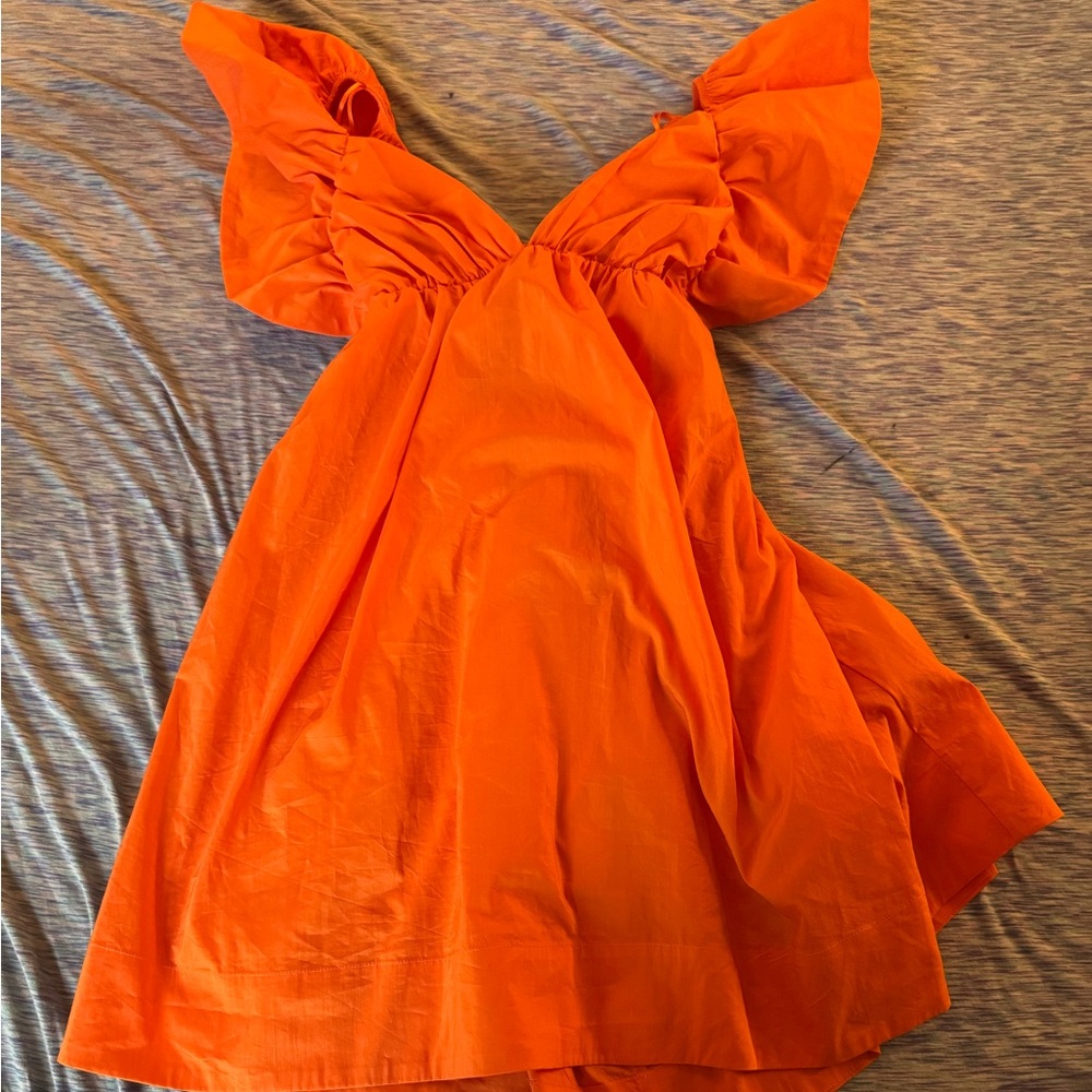 Bold Orange Ruffle Dress